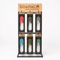 Exhibidor Alpargatas GUANACO (madera/caño metálico 24/30 ps)